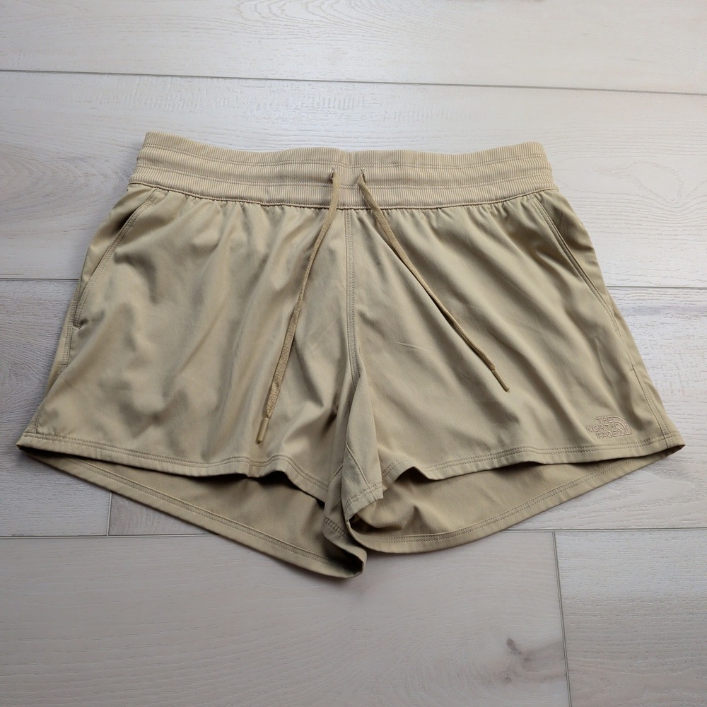 NEW The North Face Aphrodite Shorts Womens L Khaki Stone Flash Dry Motion Hiking
